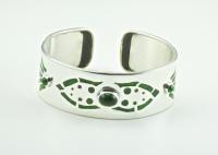 Champleve' and Emerald Cuff Bracelet