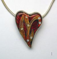 cloisonne heart necklace