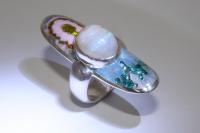 Cartouche Ring - Andamooka Opal