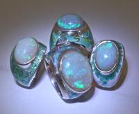 Andamooka Jelly Opal Rings