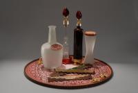 Vanity tray and assorted perfume bottles