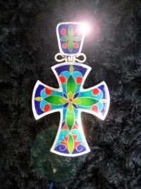 Orthodox cross with a flower ornament №1