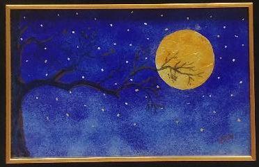 Starry night with branch