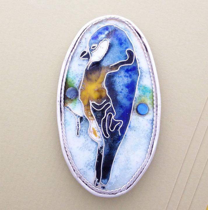 Great tit brooch