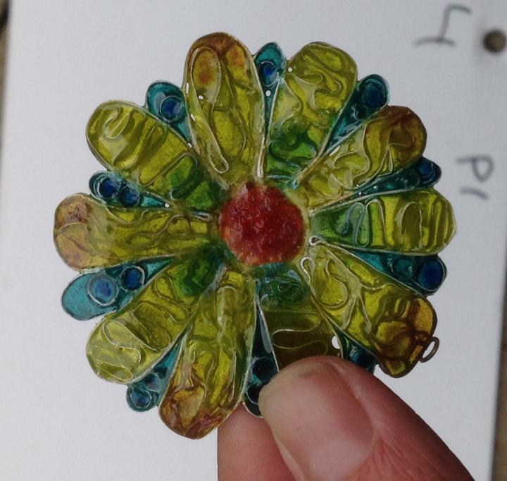 large flower component of necklace