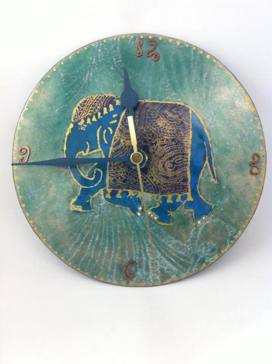 Indian Elephant Wall Art Clock