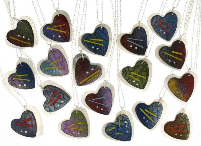 Sifted Enamel Hearts