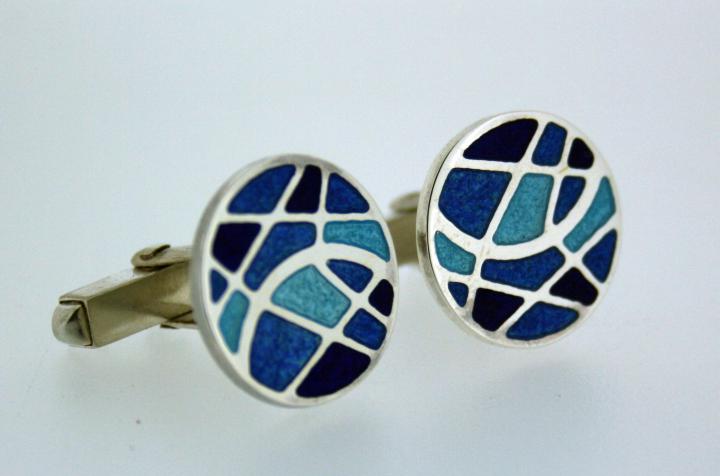 Blue cufflinks