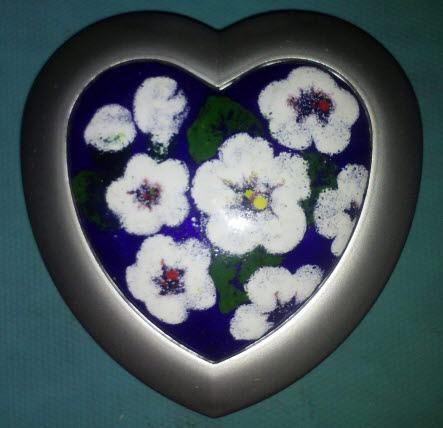 heart mirror case 2(white flower)