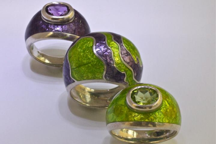 Foiled Bombé Rings