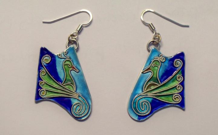 peacock earrings