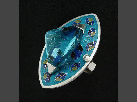 silver ring "topas" enamel