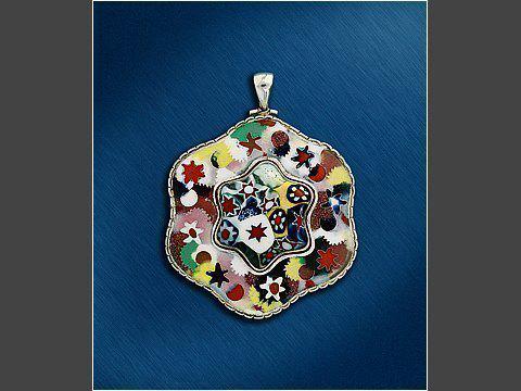 silver enamel, with murano