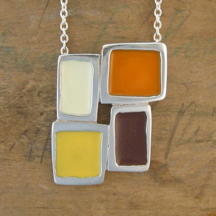 Four Square necklace in harvest colors