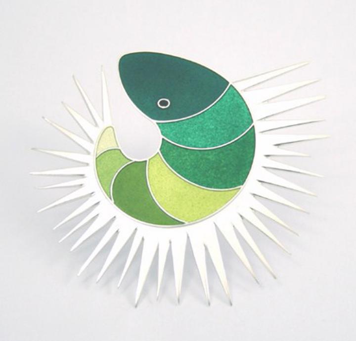 Brooch Silver Enamel Dina Hald