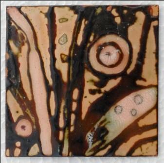 Tree 5 x 5 cm Glas.Enamel on Copper