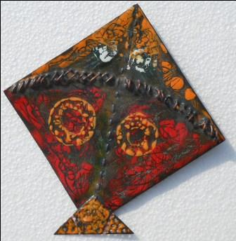 Kite 15 x 15 cm Glass.Enamel on Copper