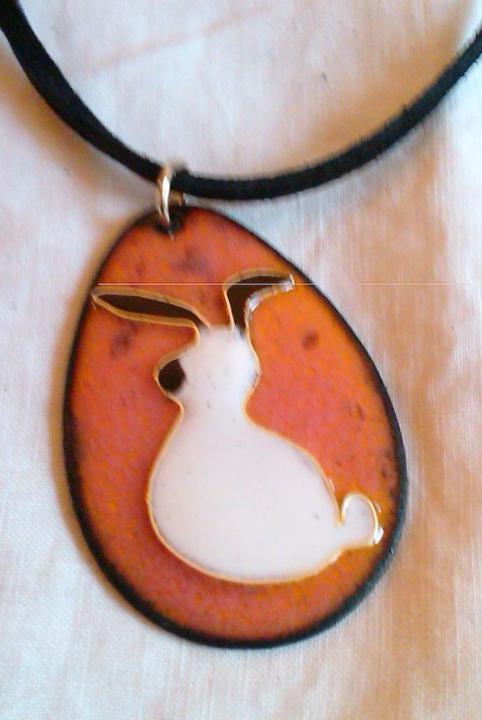 Bunny pendant- Cloisonne