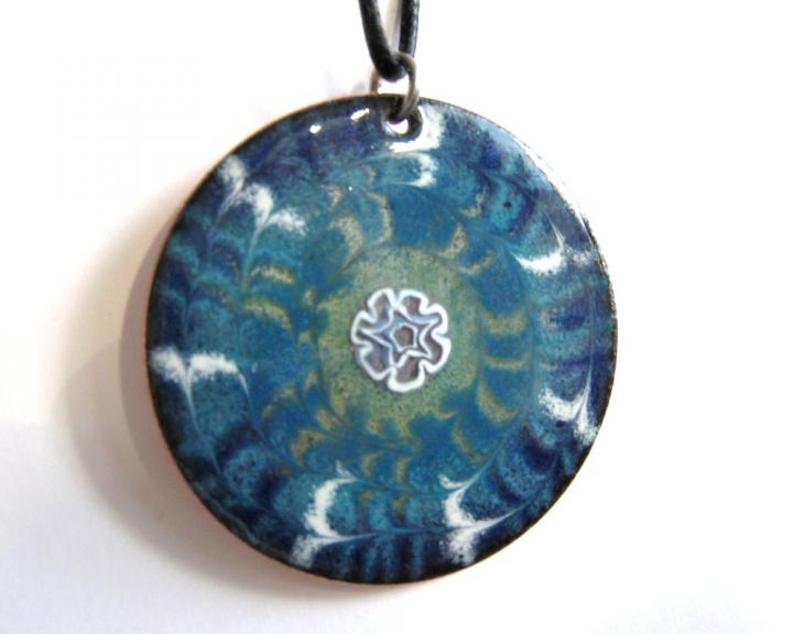 blue mandala pendant