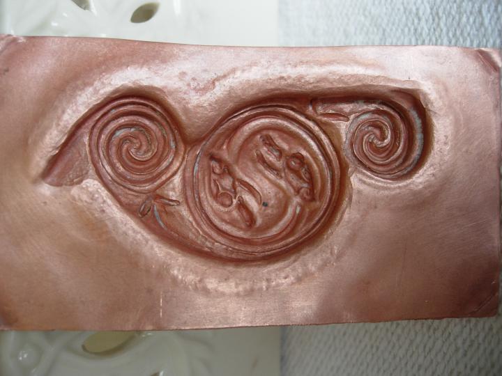 Repousse practice piece-back