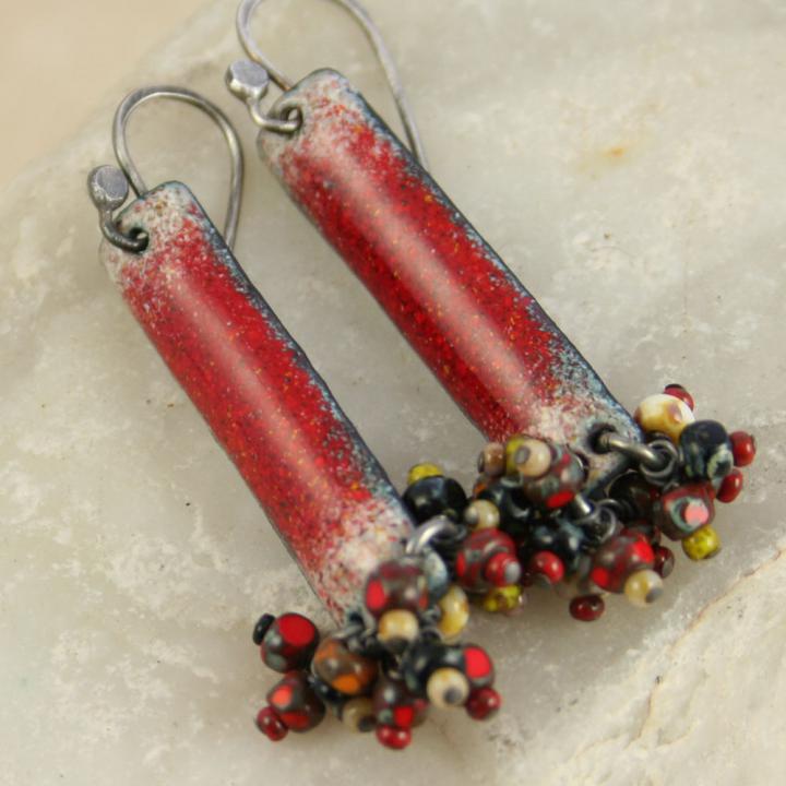 Beaded Bar Earrings