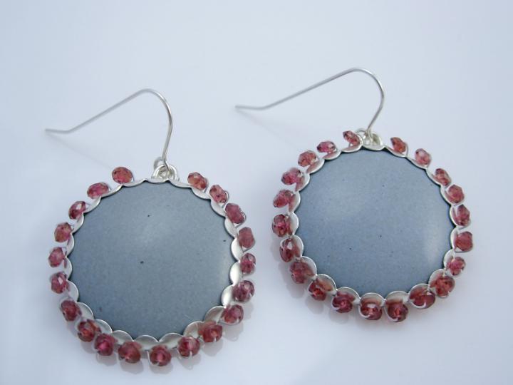 Decorated Enamel Earrings