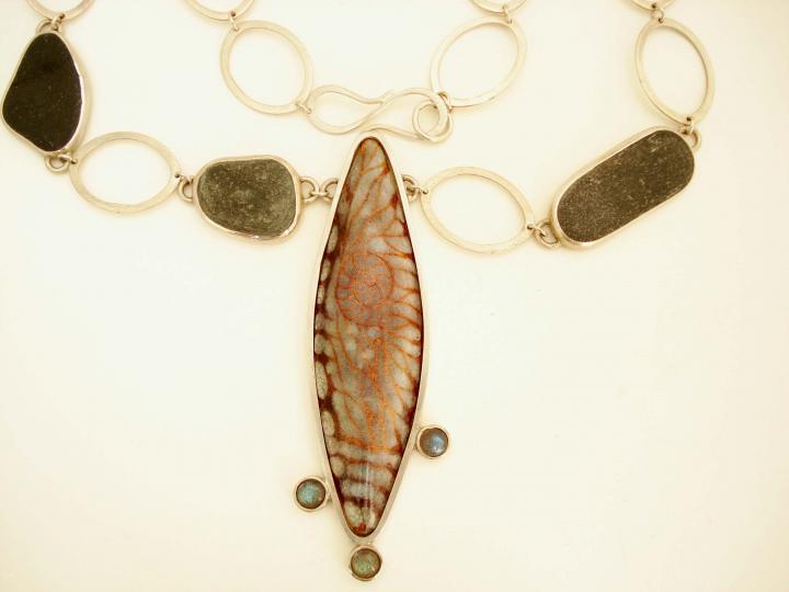 Fossil Necklet with Slate