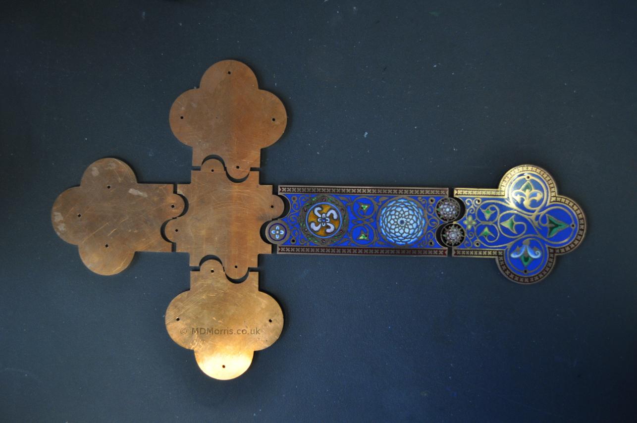 Enamel Cross Project showing inter-locking pieces
