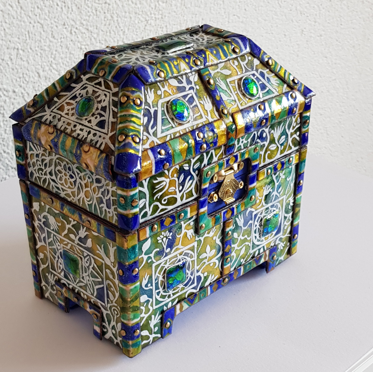 Precious Box - Enamel covered box inspired by  an ivory carved  box from the 11th century .